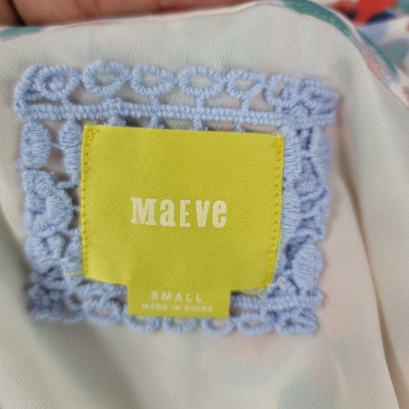 ANTHROPOLOGIE MAEVE OPEN SHOULDER WATERCOLOR TONES WOMEN'S DRESS SIZE SMALL - Picture 4 of 14